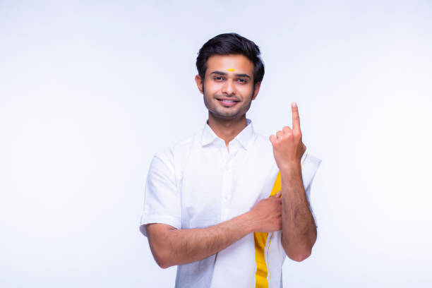 Voter showing his finger after voting