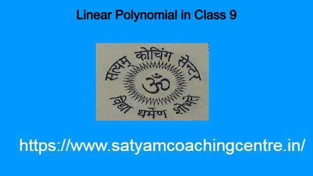 Linear Polynomial in Class 9
