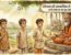 A picture of three disciples standing in front of a sitting guru on which only a person of Only One with Character Can be Spiritual
