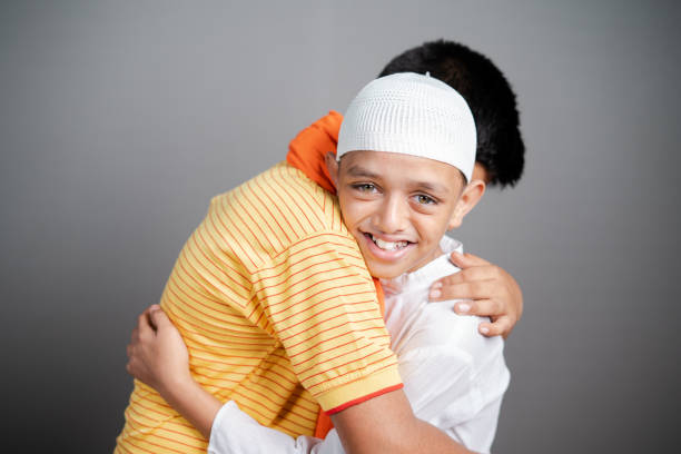 Boys from two different religions coming together to set an example of communal harmony
